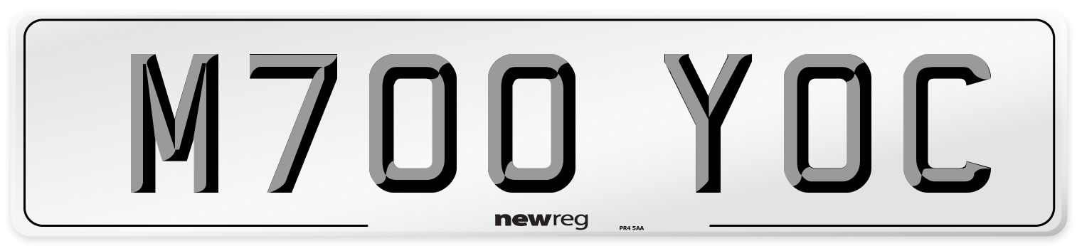 M700 YOC Number Plate from New Reg